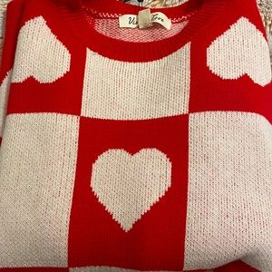 Vintage plaid-heart sweater, Size M